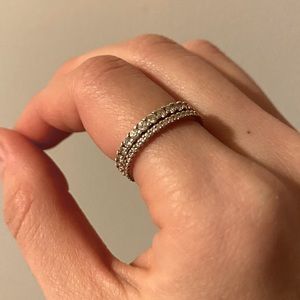 Silver cz eternity bands